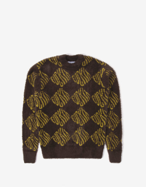 HUF Women's Fuck It Longsleeve Oversized Sweater - Chocolate Brown